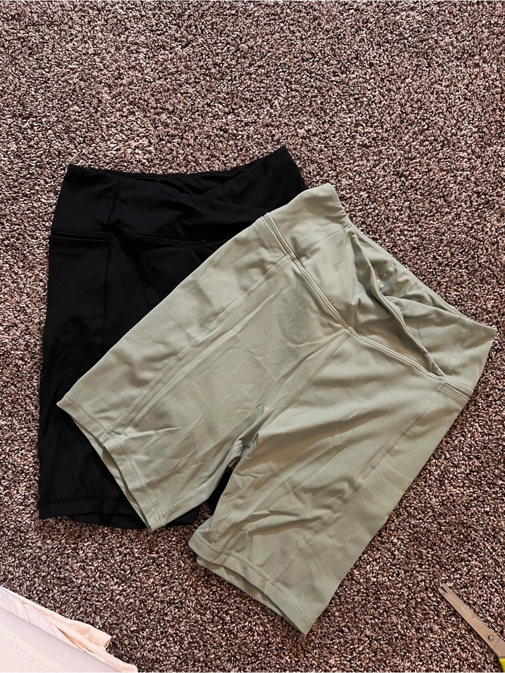 2 Pack Danskin Women’s Biker Shorts (Sage Green & Black)